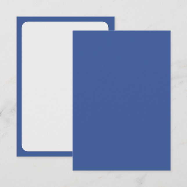 Klassiskt RSVP-kort i blått och vitt – anpassnings OSA Kort (Fram/baksida)