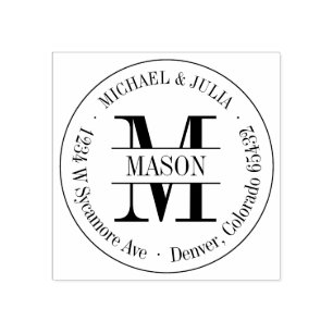 Klassiskt runda Monogram Frimärke Stämpel