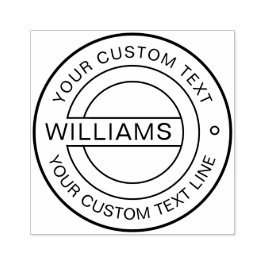 Klassiskt runt logotyp familjenamn gummistämpel stämpel