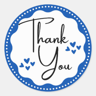 Klassiskt runt tack Blue Hearts - etikett