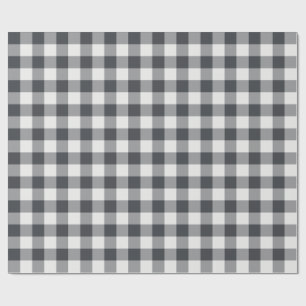 Klassiskt rutigt kolgrått tryck presentpapper