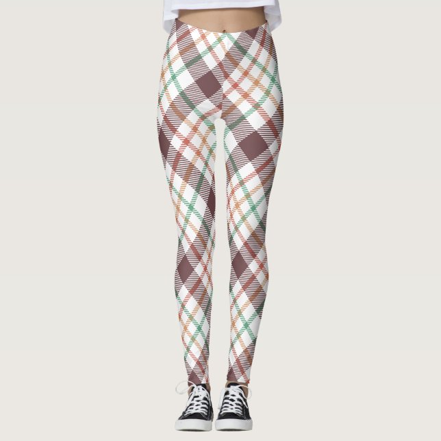 Klassiskt rutigt mönster leggings (Framsida)