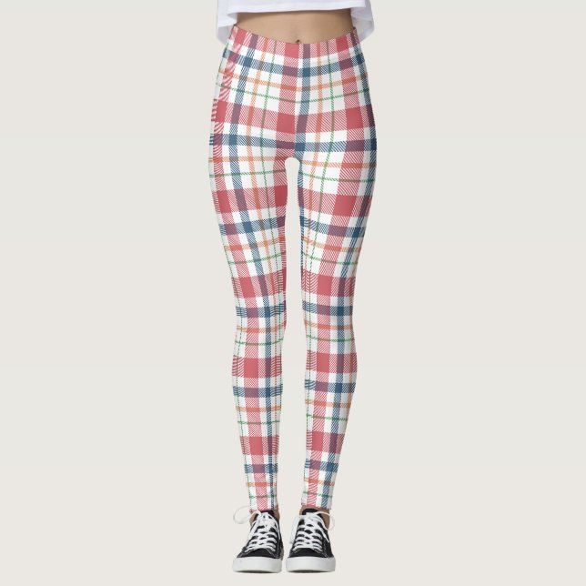 Klassiskt rutigt mönster leggings (Framsida)