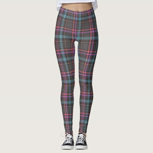 Klassiskt rutigt mönster leggings (Framsida)