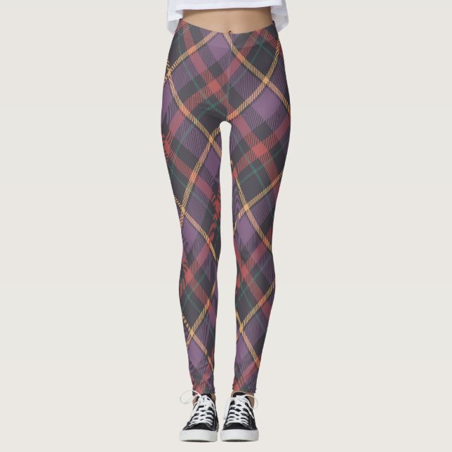 Klassiskt rutigt mönster leggings (Framsida)
