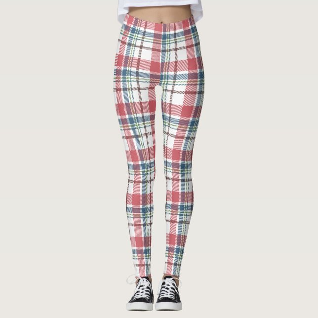 Klassiskt rutigt mönster leggings (Framsida)