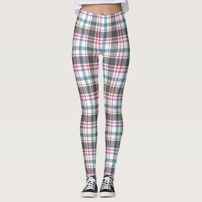 Klassiskt rutmönster leggings (Framsida)