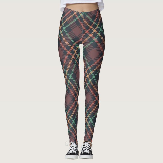 Klassiskt rutmönster leggings (Framsida)