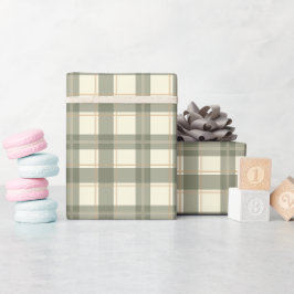 Klassiskt Sage Tartan Presentpapper