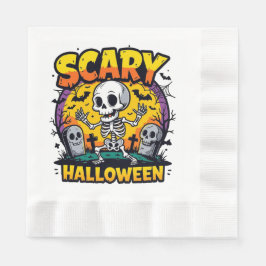 Klassiskt Scary Halloween Skeleton Pappersservett