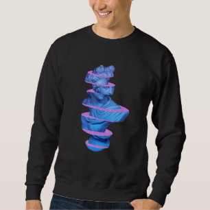 Klassiskt segmenterad staty, nuvärde för vaporwave lång ärmad tröja