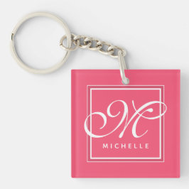 Klassiskt Shock rosa och vitt skript, Monogram