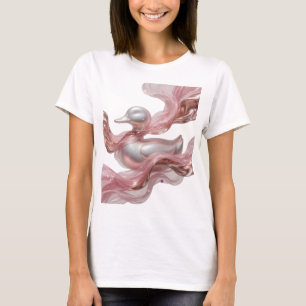 Klassiskt Silver ABSTRAKT KONST Konstnärligt Motiv T Shirt