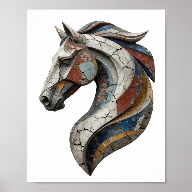 Klassiskt Silver ABSTRAKT KONST Konsttryck Poster (Framsidan)
