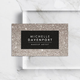 Klassiskt Silver Glitter Makeup-Affärskort Visitkort