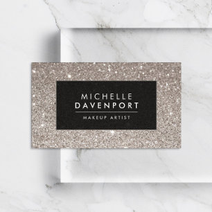 Klassiskt Silver Glitter Makeup-Affärskort Visitkort