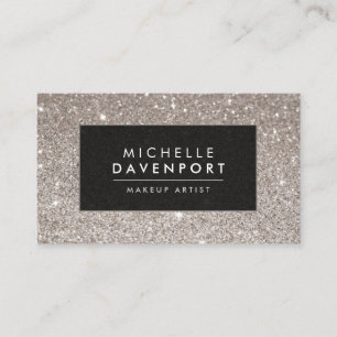 Klassiskt Silver Glitter Makeup-Affärskort Visitkort