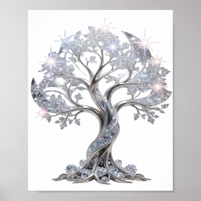 Klassiskt Silver LIVETS TRÄD Poster (Framsidan)