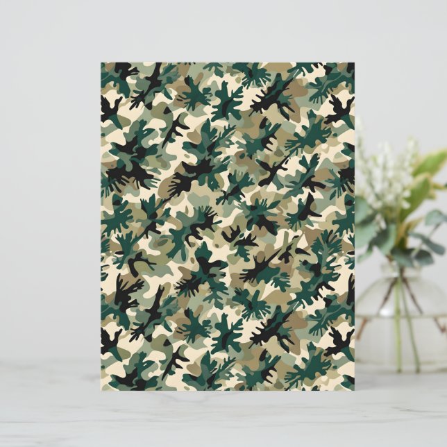 Klassiskt skoggrönt och brunt kamouflagepapper (Stående Fram)