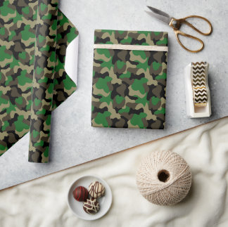 Klassiskt skogs camouflage mönster presentpapper
