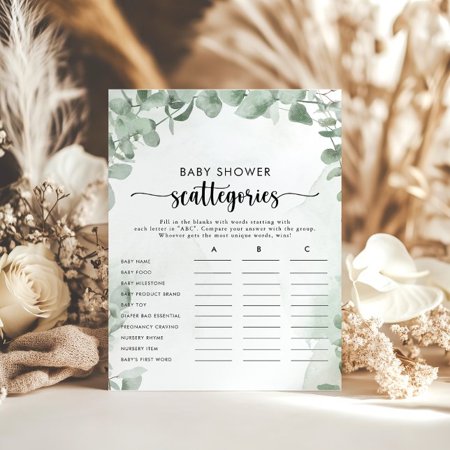 Klassiskt skolspel för eukalyptus Baby Shower Scat (Skapare uppladdad)