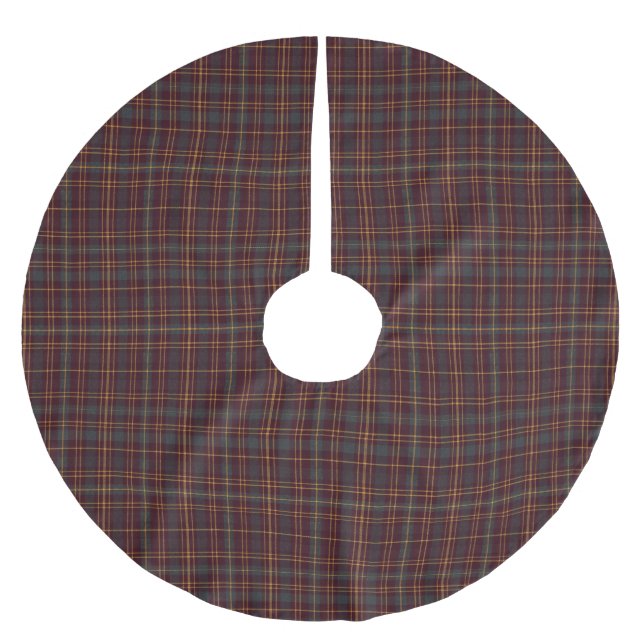 Klassiskt skotskt mönster julgransmatta borstad polyester (Framsidan)