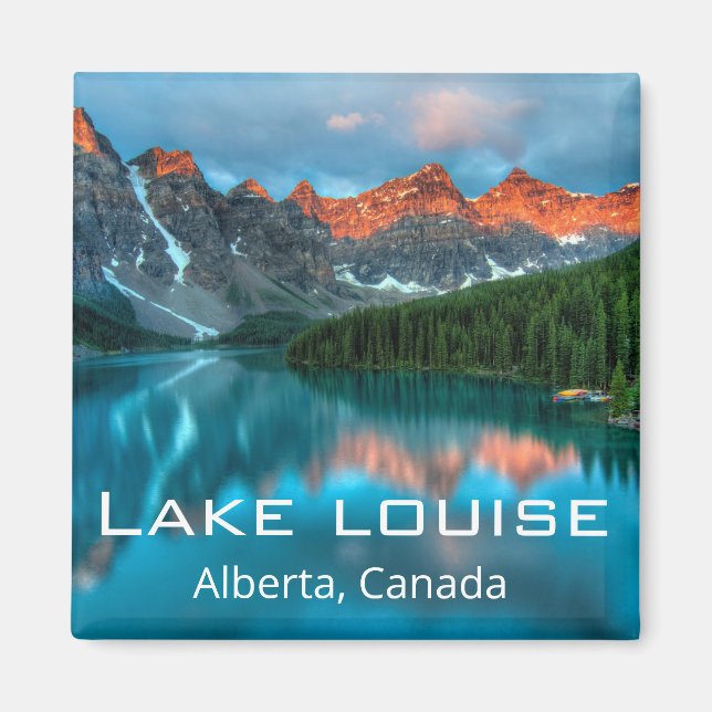klassiskt skript,alberta canada,sjö-ljud,foto magnet (Framsidan)