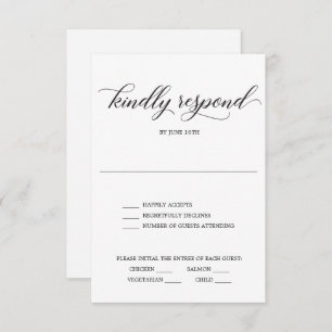 Klassiskt skript-Bröllop OSA-kort Inbjudningar