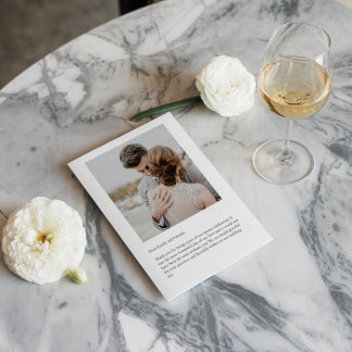 Klassiskt skript Bröllop - tackkort med Anpassning OSA Kort