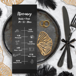 Klassiskt skript - Bröllopsprogram - platta kort