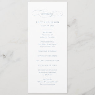 Klassiskt skript Elegance Bröllop Ceremony Program