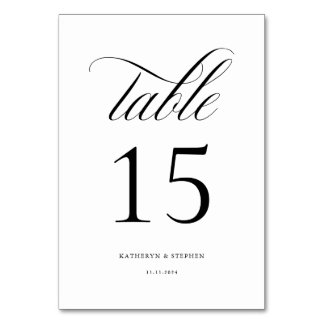 Klassiskt skript Elegant bröllop Bordsnummer 15