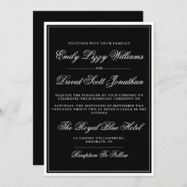 Klassiskt skript för svart Elegant, traditionellt Inbjudningar