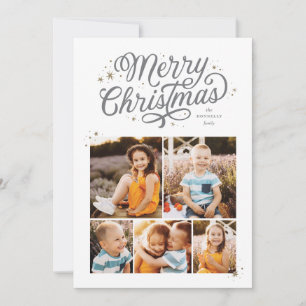 Klassiskt skript God jul Multi Photo Helgdag Julkort