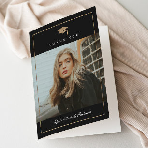 Klassiskt skript Guld Photo Studenten Tack Kort