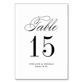 Klassiskt skript i svart Elegant Bröllop Bordsnummer