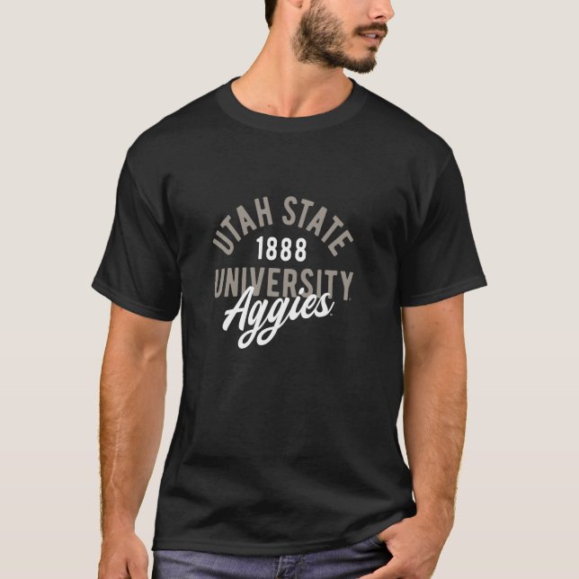 Klassiskt skript i Utah State Universiteten Aggies T Shirt (Framsida)