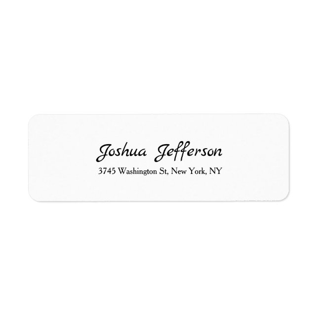 Klassiskt skript, Kreativ med oformaterat svartvit Returadress Etikett (Framsidan)