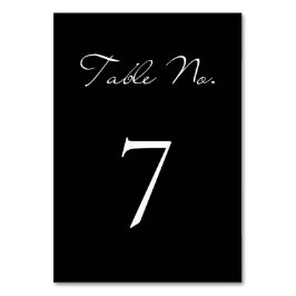 Klassiskt skript, minimalistiskt svart Bröllop Bordsnummer