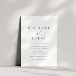 Klassiskt skript - minimalt modern Bröllop Inbjudningar