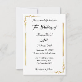 Klassiskt skript och Östra Guld Motif Inbjudningar