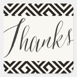 Klassiskt skript, tack Geometric Grekiska Nyckel B Fyrkantigt Klistermärke