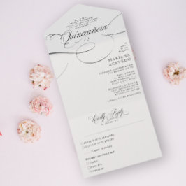 Klassiskt skript, traditionell B&W Quinceañera
