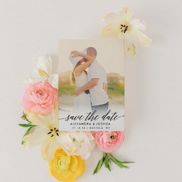 Klassiskt skriptfoto Spara datum Porträtt Spara Datumet