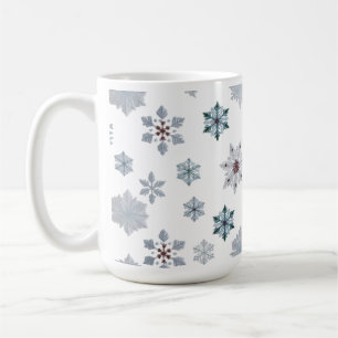 Klassiskt snöflingssilhuettmönster jul kaffemugg