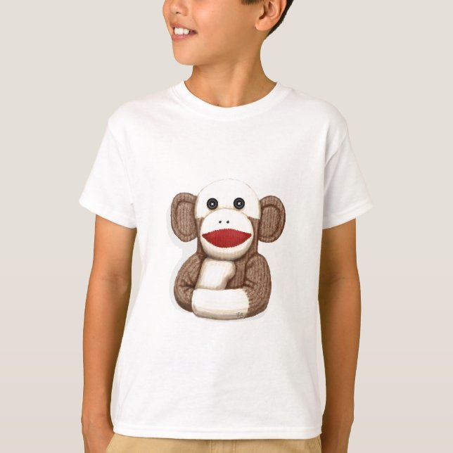 Klassiskt Sock monkey T-shirt (Framsida)