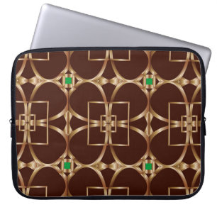 Klassiskt sömlöst geometriskt mönster på en brun r laptop fodral