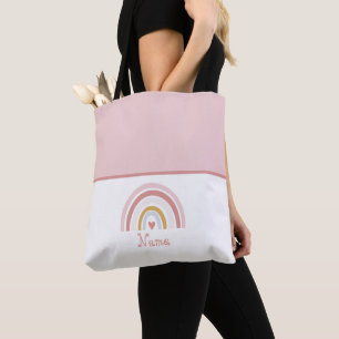 Klassiskt Sött Chic Prendy Namn Rosa Regnbåge Tygkasse