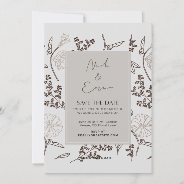 Klassiskt Spara datum Inbjudningar (Framsida)