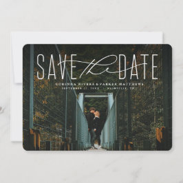 Klassiskt spara datumet för det vita fotokortet